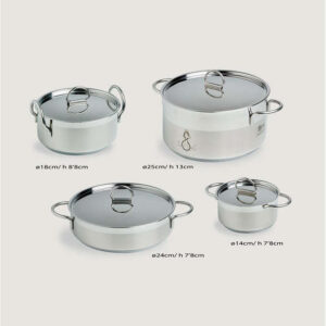 Set pentole acciaio inox 7 pezzi